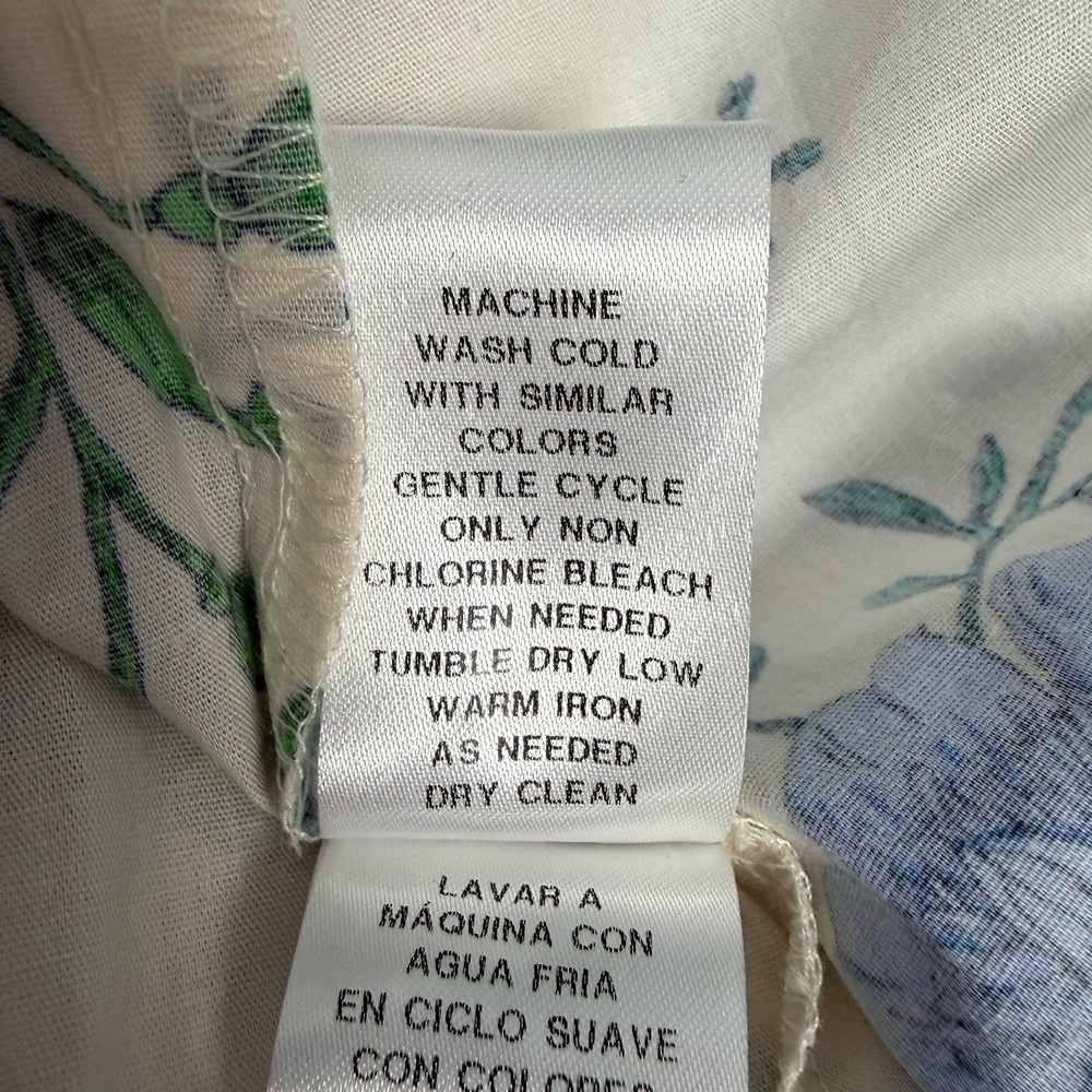 NWOT London Times Maxi Dress Plus 16W Cream & Blue Floral Butterfly Garden - Picture 13 of 14